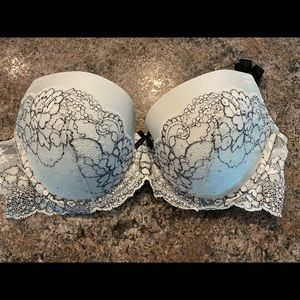Victoria Secret Dream Angels Bra 36D Blk & Cm Lace